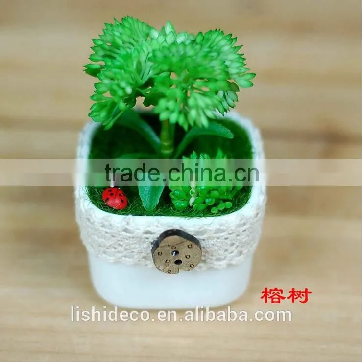 Home Garden Decoration Artificial Succulent Pots Wholesale Bonsai Pot