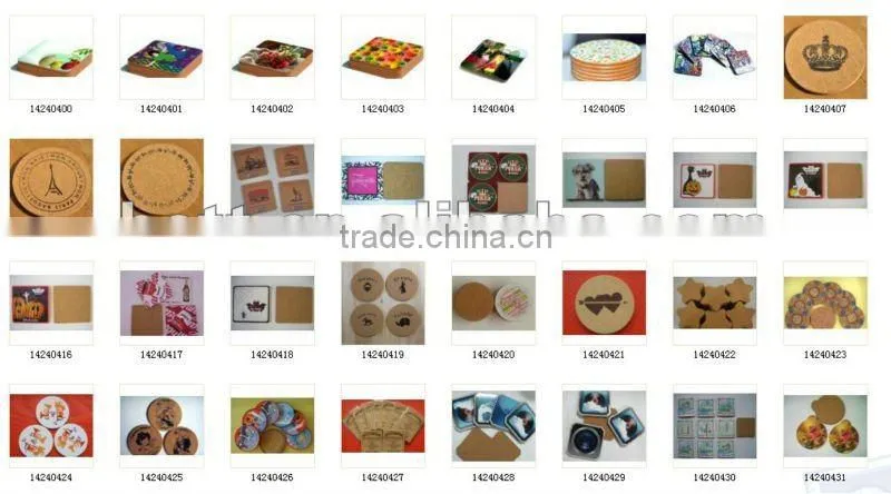 wholesale custom printed cork coaster cork cup mat
