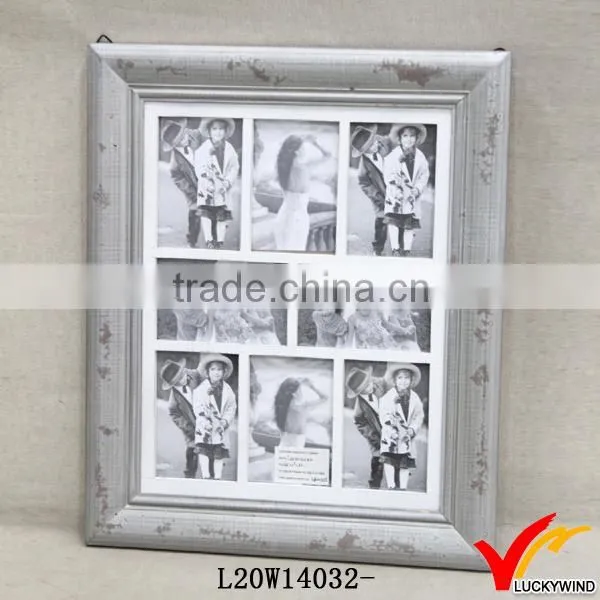 wall painted handmade wooden frame for multi fotos