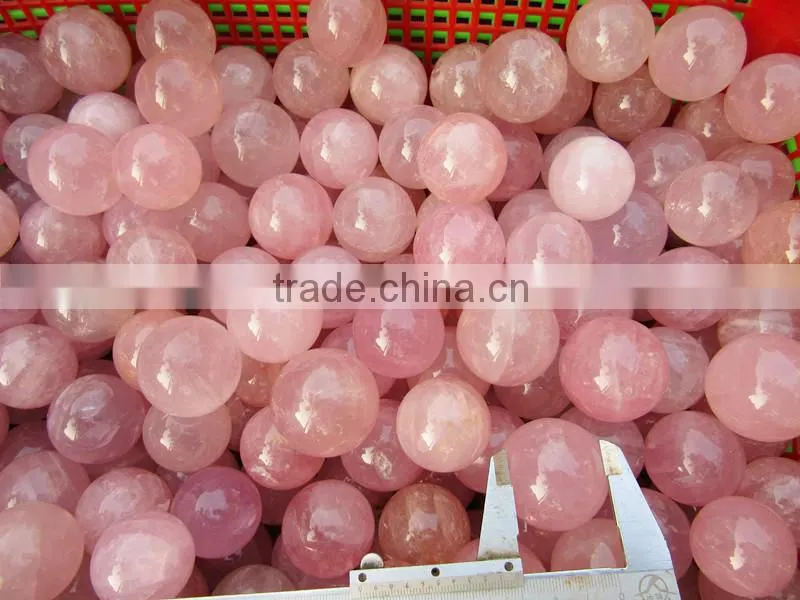 2015 new promoted natural rose quartz crystal balls for gift