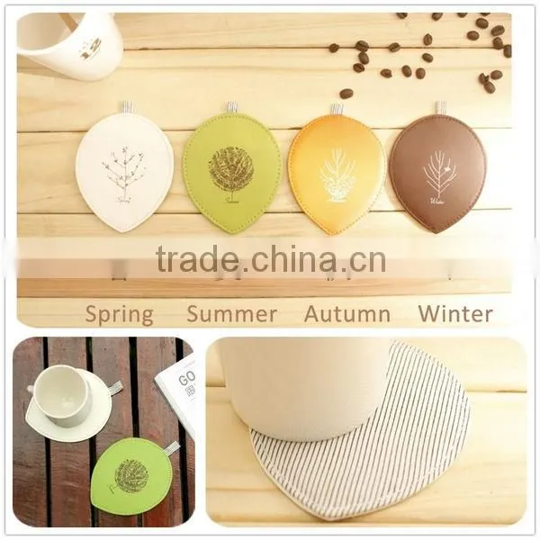 13001 Pure and fresh leather coaster set