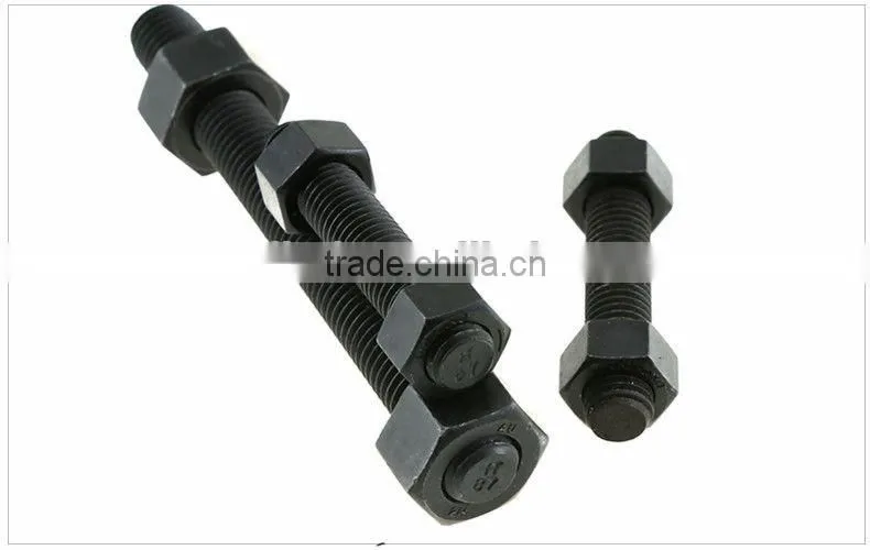 High quality black color 1/4 -4 inch astm a193stud bolt b7