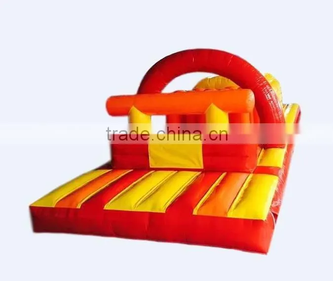 6mLx3.3mWx2.8mH red yellow fire hot inflatable obstacle course outdoor adult inflatable obstacle course cheap