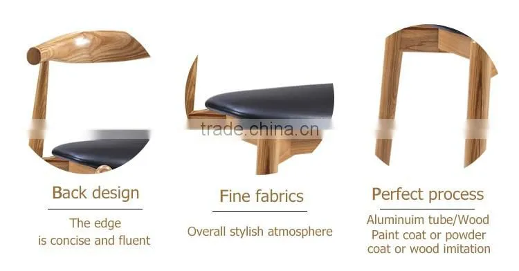European style bistro chair pu leather seat solid wood modern wood chair