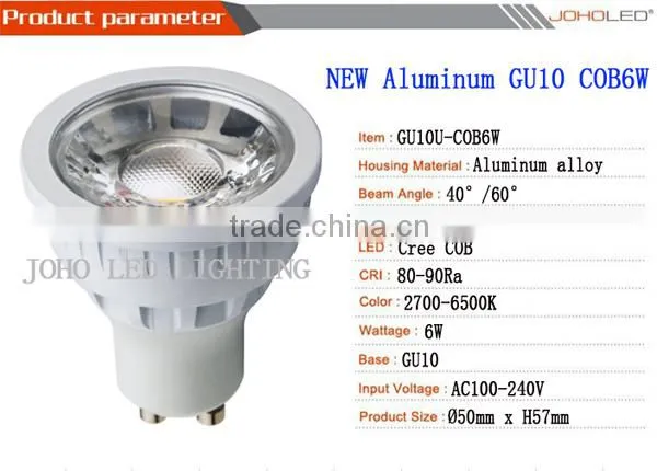 fatory price led gu10 6W COB gu10u 2700k-5000k