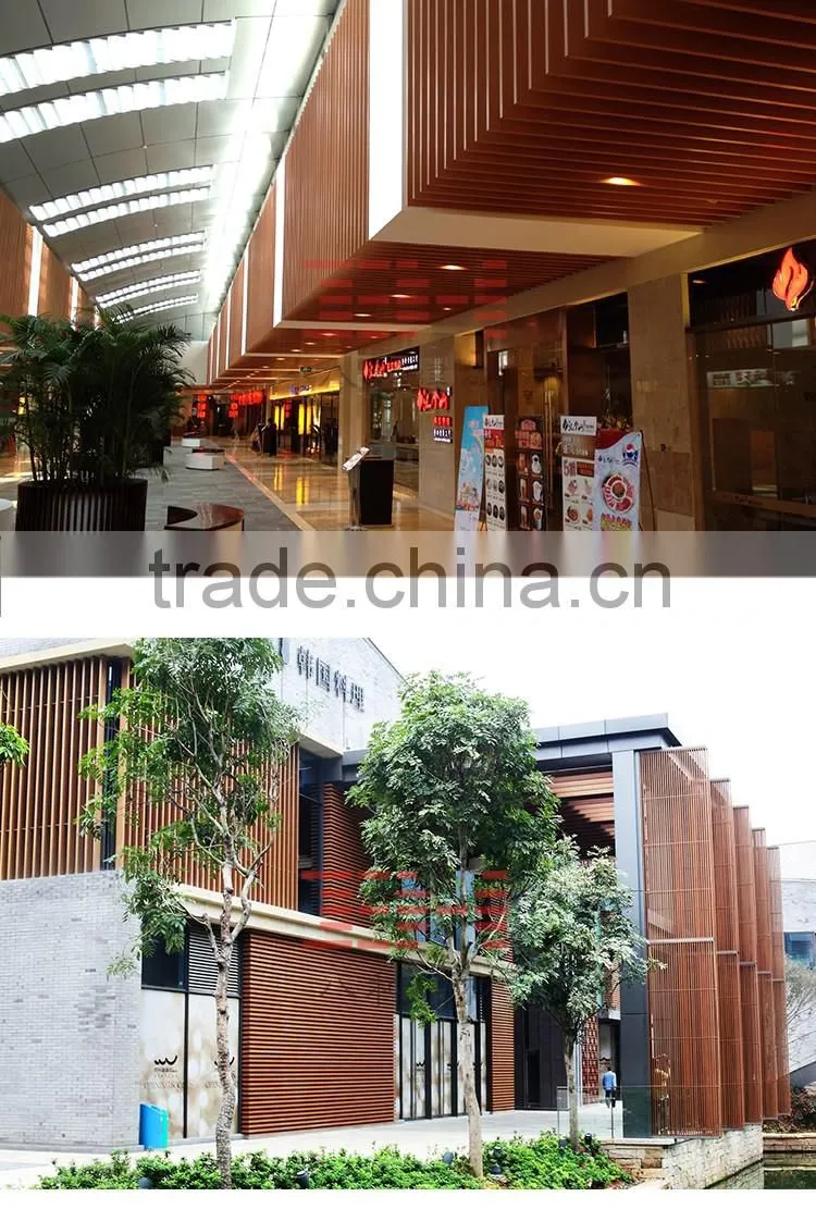 Wooden grain profile ceiling suspended aluminum ceiling