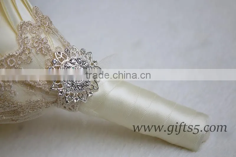 Handmade Satin Roses brooch Wedding bouquets for weddings