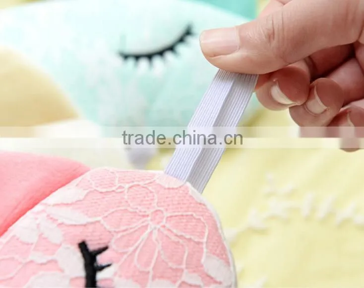 Korea Style Cute Lace Cat Shape High Quality Soft Patch Sleeping Travel Blindfold Shade Cover Eye Mask