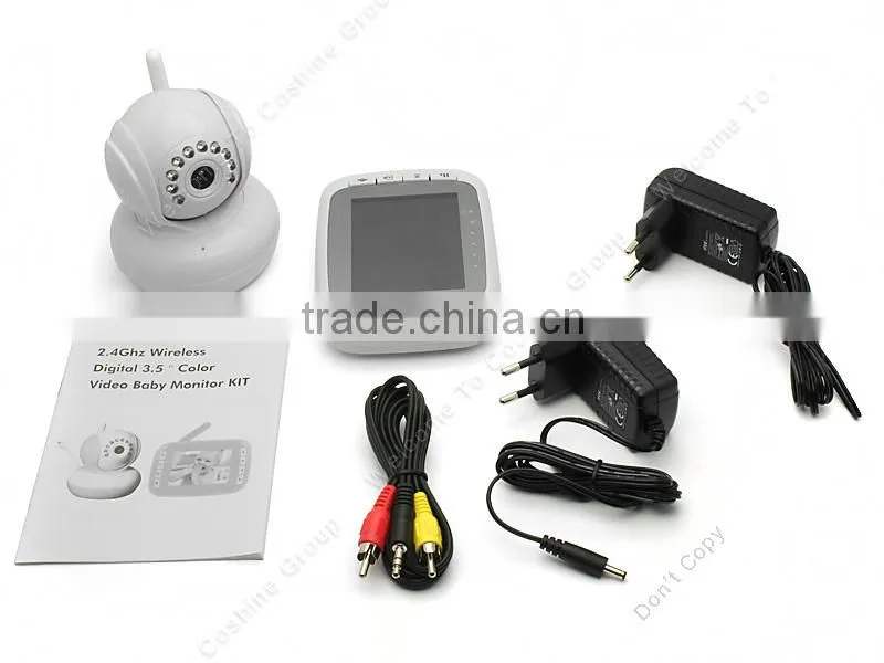 3.5" Color LCD 2.4Ghz Wireless Video Camera Night Vision 2X zoom Baby Monitor
