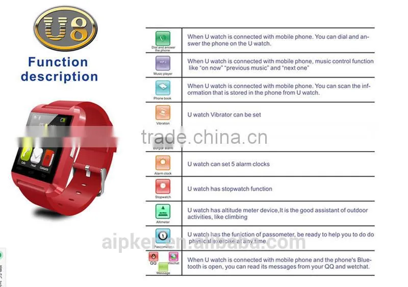 Best quality ande cheap price bluetooth smart watch