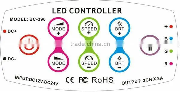 3ch RF wireless led module controller touch panel rgb led strip controller DC12V