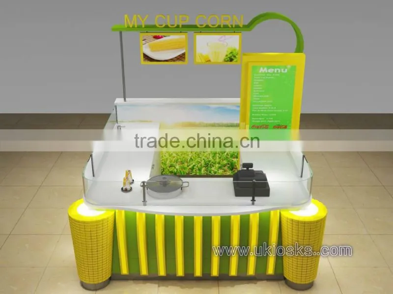 Newly design cup corn kiosk in shopping mall