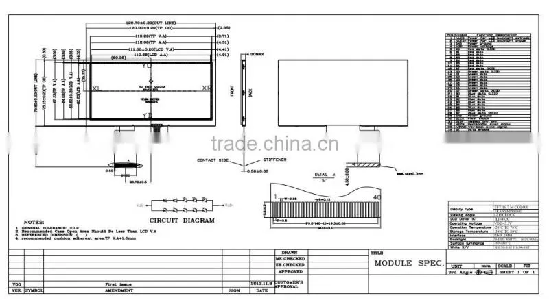 Small TFT lcd monitor 5 inch lcd monitor