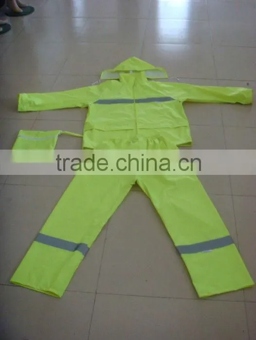 hi vis reflective safety rainsuit