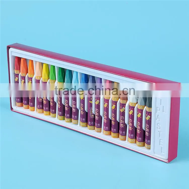 Promotional art supplies 18 color oil pastel crayon for students, wax oil pastel crayon kits for kids drawing