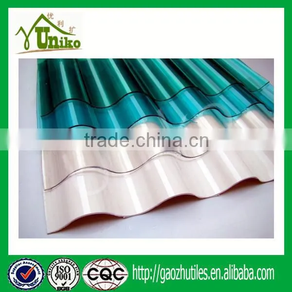 Gaozhu 2015 cheap plastic roof tile translucent upvc low price sheet made in china