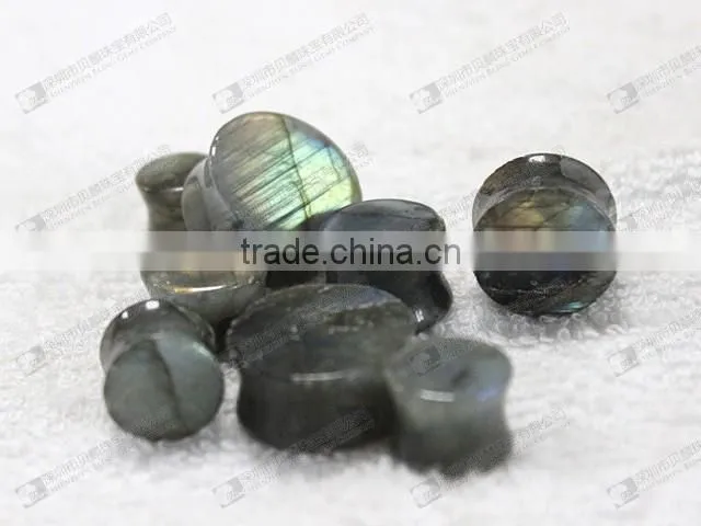 Natural amethyst double flare gemstone ear plugs,ear piercing plugs