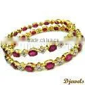 Ruby Gold Bangles, Designer Diamond Bangles, Ruby Jewelry