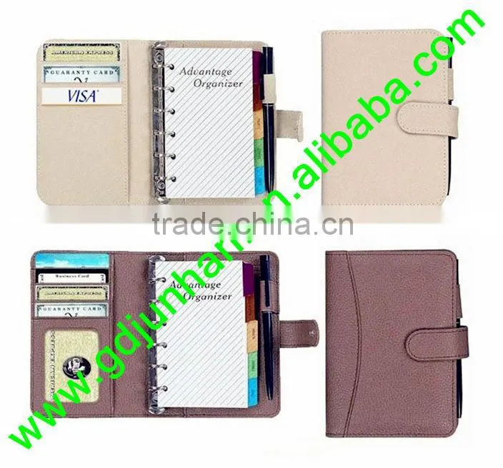 A5 ring binder leather organiser