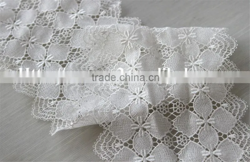 good looking 13cm white polyester embroidery french lace