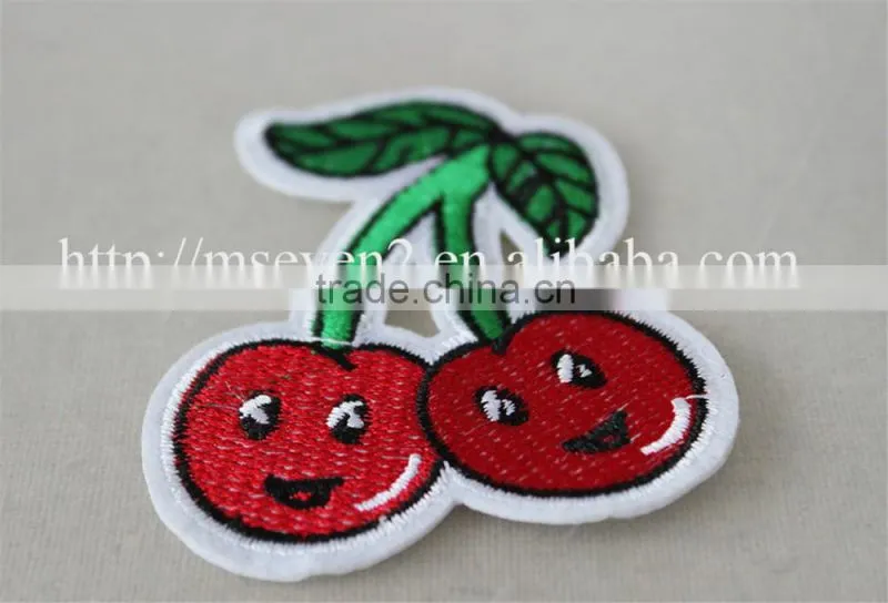 good price 7*8 cm red patches cherry pattern design indian embroidery patch