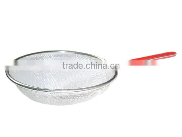 S65 red plastic handle+Zinc plated,frying skimmer 7 sizes floating oil skimmer