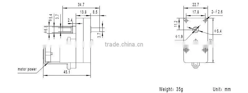 6V low speed dc toy motor with plastic gear