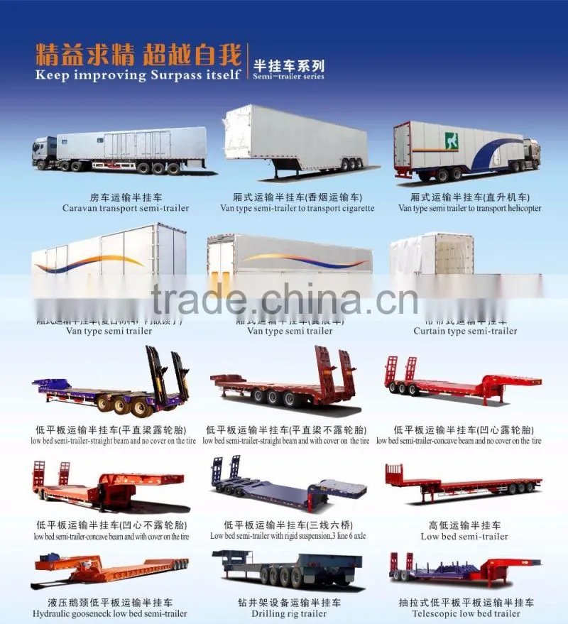 40Ton Low Loader Semi Trailers Light Loading Trailers