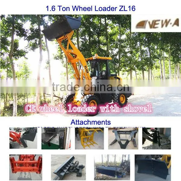 2016 hot ZL16 1.6ton CE shovel wheel loader