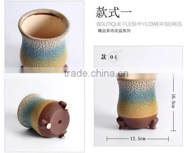 New design large caliber meaty plants ceramic outdoor planters