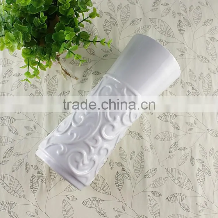 Modern Pure White Sculpture Ceramic Vase, Custom Design accepted