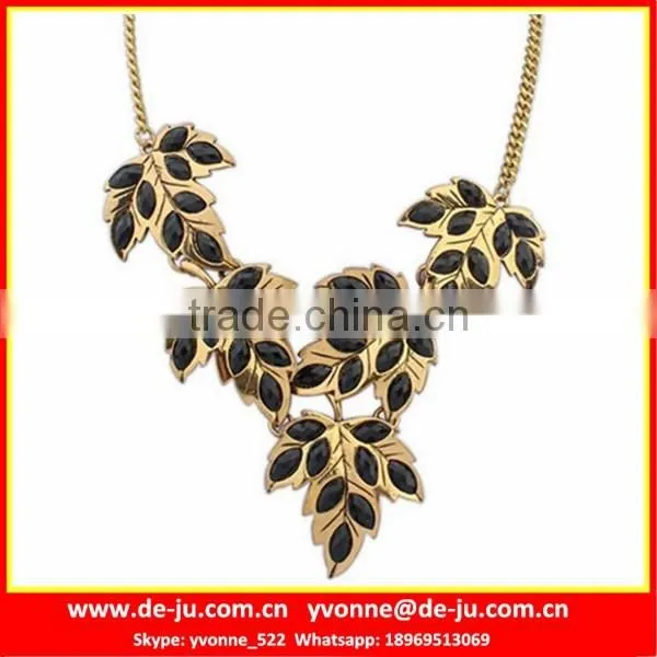 Shinny Leaves Handmade Statement Necklace