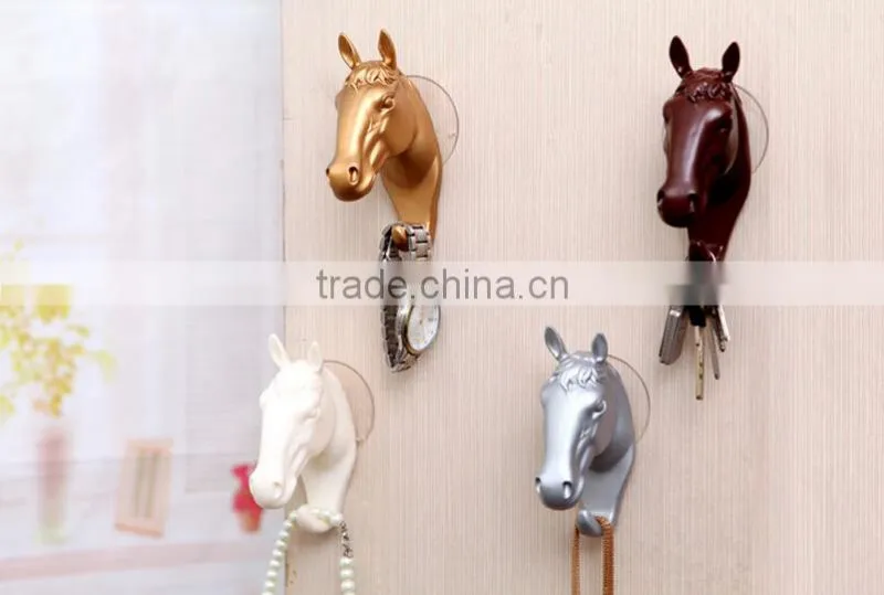 Wholesale Stock Horse Shaped Resin Decorate Sucker Wall Hook