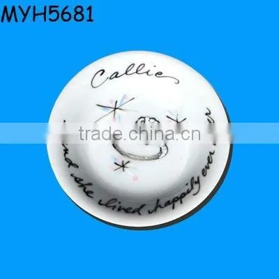 Custom ceramic wedding ring holder dish