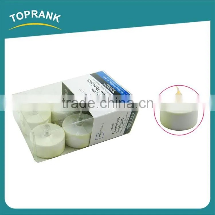 Wholesale custom color 6 pack plastic body flameless mini led tea light candle