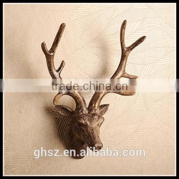 European style wall decoration resin wall-mounted deer head for sale