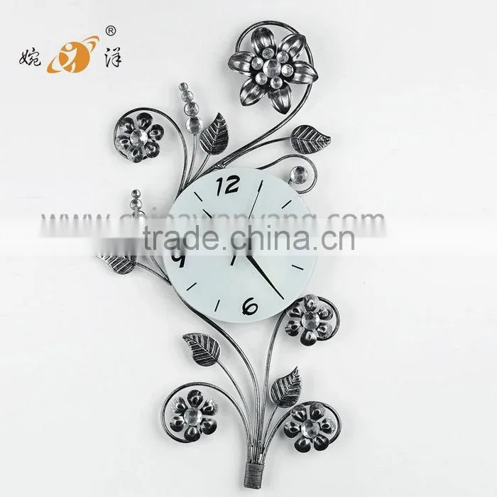 Hot Sale Dendritic Silvery White Nice Home Decor Wall Clock