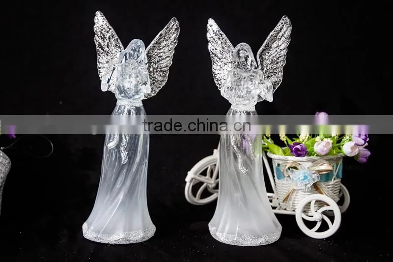 led plastic acrylic new christmas angel figurines statue for sale