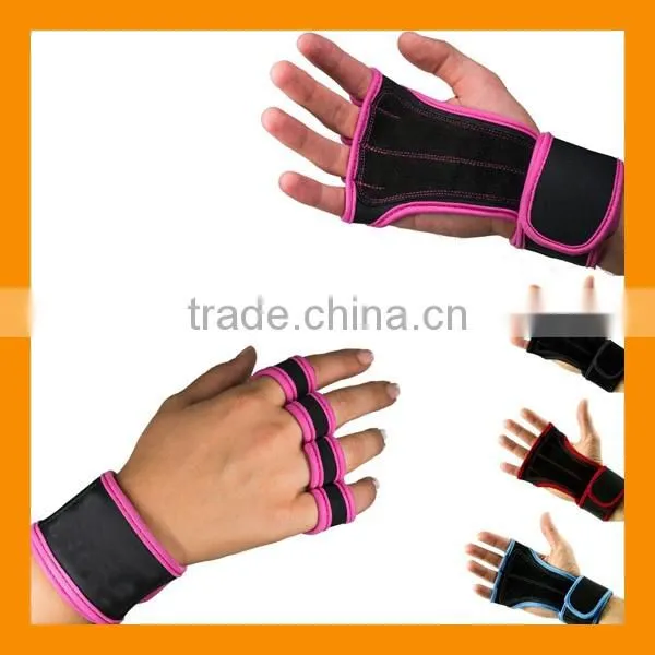 Neoprene Weight Lifting Callus Guard Glove With Wrist Support For WOD Body Building Bar and Ring Training