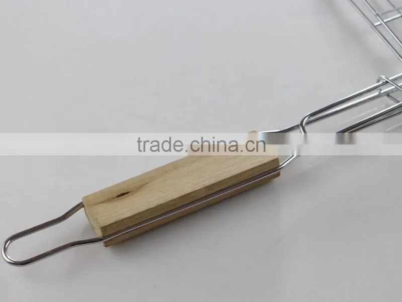 Outdoor Barbecue Wooden Handle Grill Net