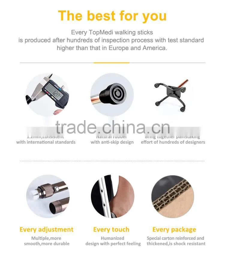 Topmedi Therapy Medical Device Folding Stool Walking Stick with Chair