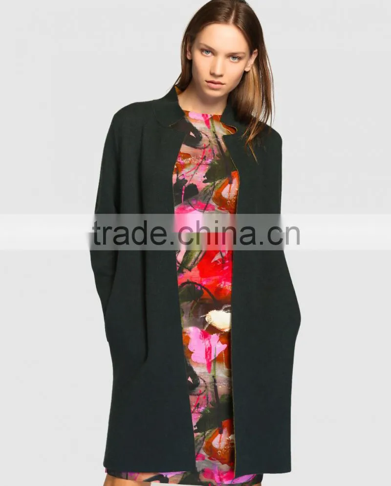 Winter Jacke Coat Long Sleeve Fur Coat Two Color Gray Plain Cotton Coat Wholesale Custom Apparel Made in china