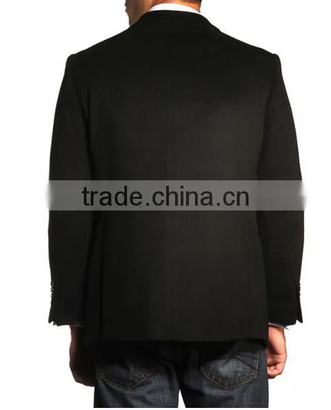 Men's Black Cashmere Blend Trim Fit Sportcoat