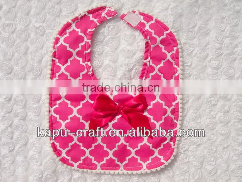 New style quatrefoil baby bibs with bow