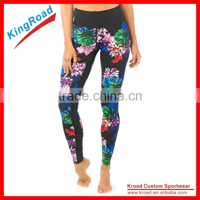 Wholesale fitness clothing women compression pants running tights high waist custom yoga pants leggings sets