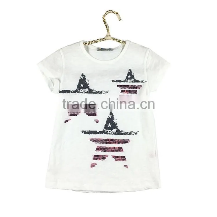 2016 knit clothing manufacture girl t-shirt kids wear