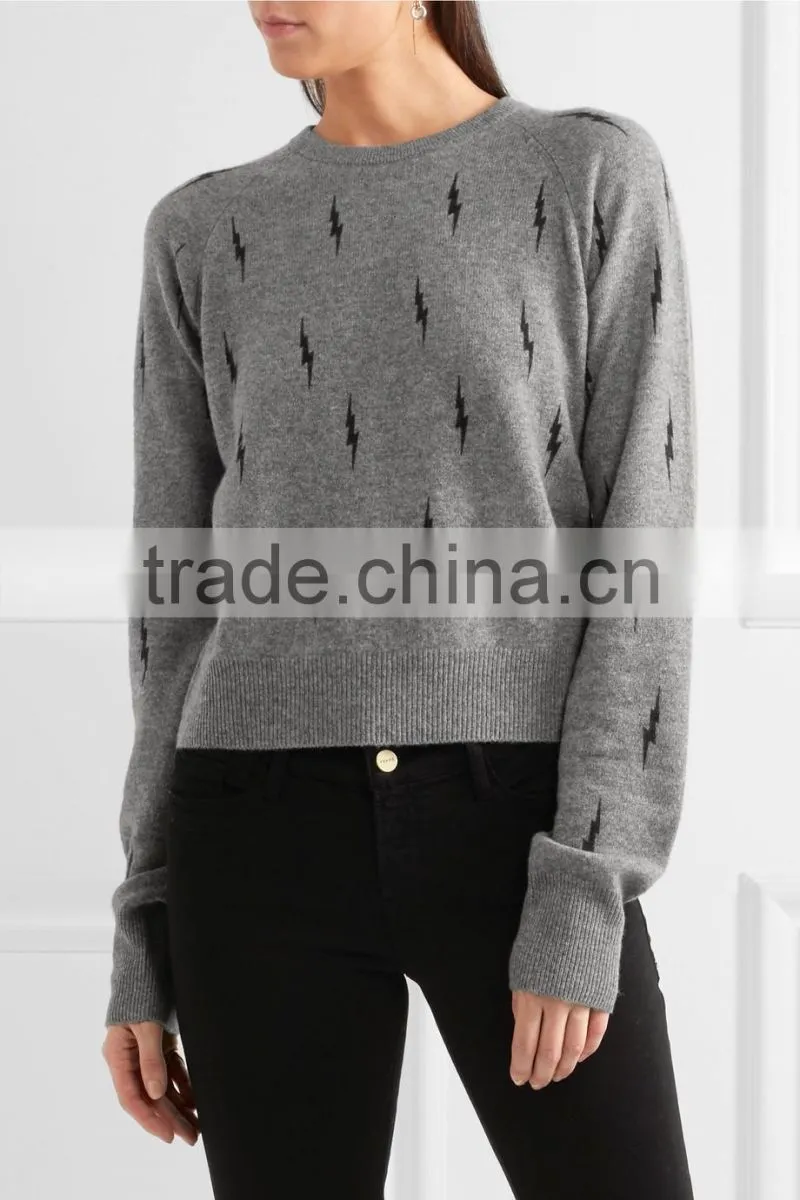 2017 fashion ladies wholesale custom knit shrug cashmere cardigan sweater woman Crew Neck