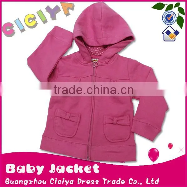 Sweet cotton knitting baby girl hoody jacket
