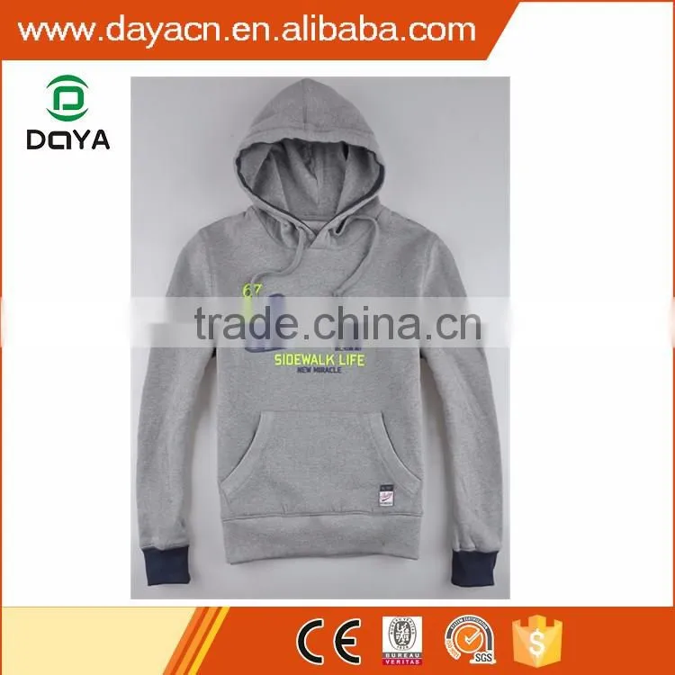 Customn hot sale fashion men's CVC fleece sport hoody