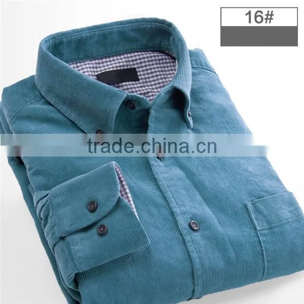 2016 Spring & Autumn series fashion corduroy mens shirt for pink color